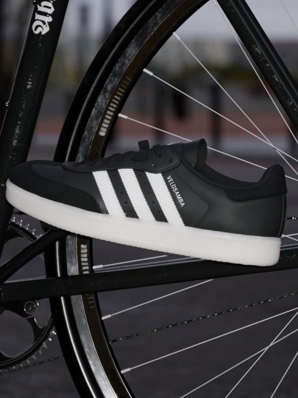 NWT adidas Velosamba Men's Leather Cycling Sneakers Black White 2-Bolt Cleat 6.5
